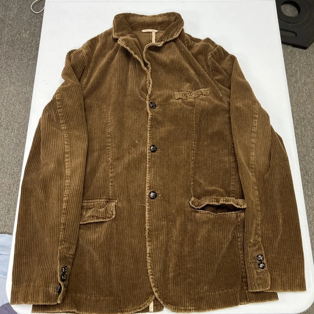 Abercrombie & Fitch Corduroy Blazer Mens Medium Brown 3-Button Sport Coat A4